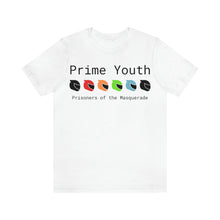 Load image into Gallery viewer, Helmet Line-up V2 Unisex T-Shirt (Prisoners of the Masquerade)